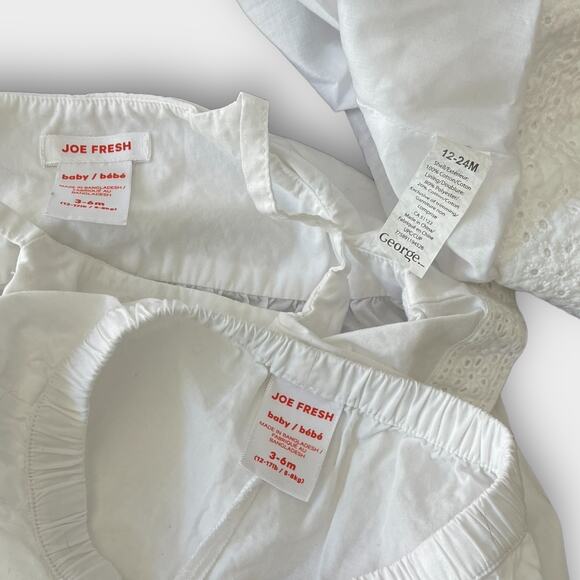 Infant 2Pc White Eyelet Tank & Bloomer Set 3-6M Baby Girl Summer Outfit with Hat - Picture 2 of 2